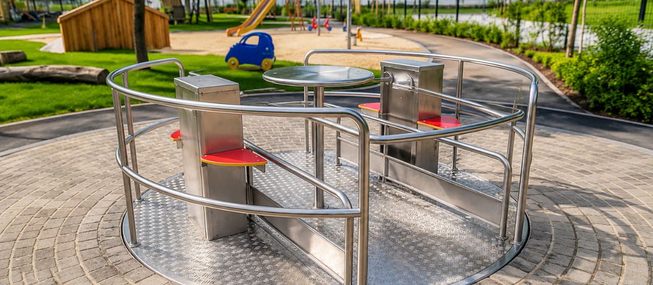 Öffentliche Spielgeräte aus Metall